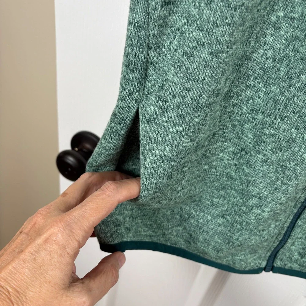 Eddie Bauer Fleece Sweater Vest Women's XS Green Full Zip Gorpcore Layering